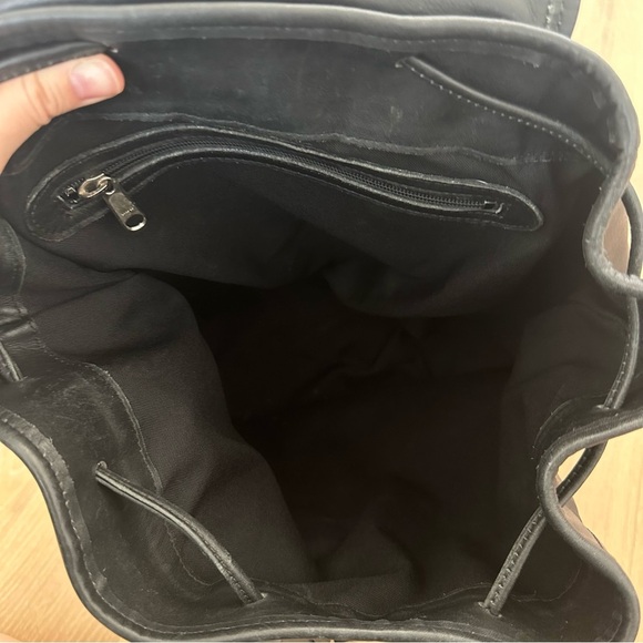 Coach Drawstring Bucket Bag Black Backpack Leather Vintage Tote Daypack Travel - Picture 6 of 15